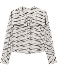 FRAME - The Polka Dot Fleet Blouse - Lyst