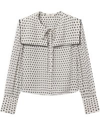 FRAME - The Polka Dot Fleet Blouse - Lyst