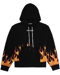 Palm Angels - Flame Pattern Hooded Sweater - Lyst