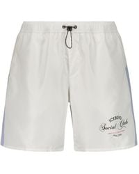 Iceberg - Social Club Logo Swim Shorts - Lyst