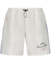 Iceberg - Social Club Logo Swim Shorts - Lyst