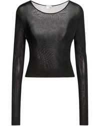 Saint Laurent - Solid Color Slim-Fit Cropped Top - Lyst