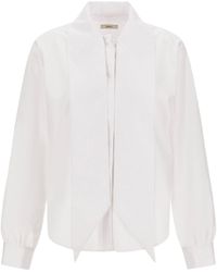 Herno - Cotton Poplin Shirt With Bow - Lyst