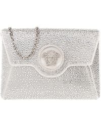 Versace - Medusa Plaque Embellished Clutch Bag - Lyst