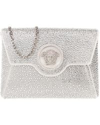 Versace - Medusa Plaque Embellished Clutch Bag - Lyst