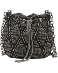 DIESEL - Charm-D Quilted Denim Bucket Bag - Lyst