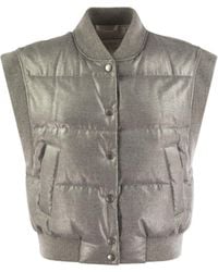Peserico - Down Cropped Vest - Lyst