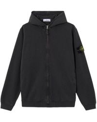 Stone Island - Logo Patch Zipped Hoodie - Lyst
