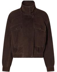 Nour Hammour - Long-Sleeved Leather Jacket - Lyst