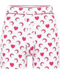 Marine Serre - Moon Heart Printed Mini Shorts - Lyst