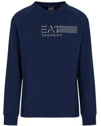 EA7 - Logo Printed Round Neck Sweater - Lyst