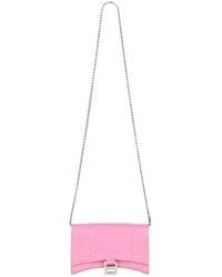 Balenciaga - Hourglass Wallet With Chain Crocodile Embossed - Lyst