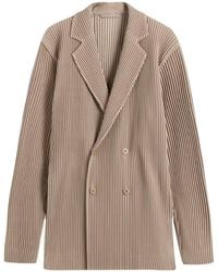 Issey Miyake - Pleated Double-Breasted Blazer - Lyst