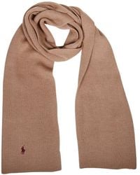 Ralph Lauren - Polo Pony Embroidered Ribbed-Knit Scarf - Lyst