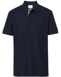 Burberry - Logo Embroidered Short-Sleeved Polo Shirt - Lyst