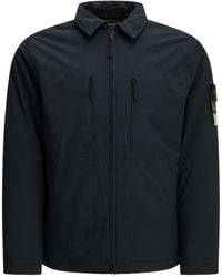 Stone Island - Logo Patch Zip-Up Jacket - Lyst