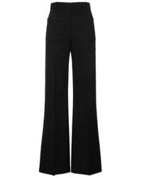 Victoria Beckham - Flared Trouser Legs Casual Pants - Lyst