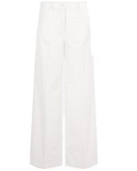 Aspesi - Velvet Wide-Leg Casual Trousers - Lyst