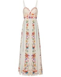 FARM Rio - Floral Pleated Cotton-Blend Maxi Dress - Lyst