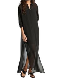 Michael Kors - Long-Sleeve Midi Shirt Dress - Lyst