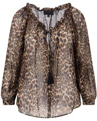 Nili Lotan - Leopard-Print Tassel Blouse - Lyst
