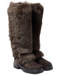 Gianvito Rossi - Shearling And Suede Snow Boots - Lyst