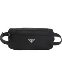 Prada - Logo Plaque Zipped Belt Bag - Lyst