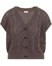 Peserico - Sequinned Cordonet Cardigan - Lyst