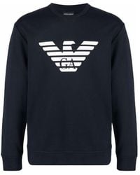 Emporio Armani - Logo Printed Crewneck Sweatshirt - Lyst