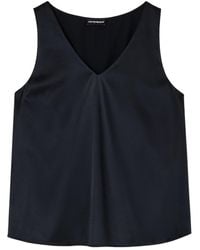 Emporio Armani - V-Neck Satin Tank Top - Lyst