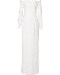Safiyaa - Bridal Off-Shoulder Crêpe Gown - Lyst