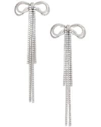 Self-Portrait - Double Crystal Bow Earrings - Lyst
