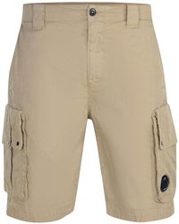 C.P. Company - Gabardine Lens Cargo Shorts - Lyst