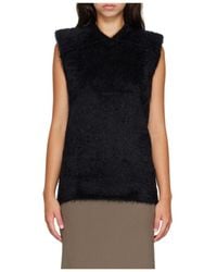Mugler - Brushed-Knit Sleeveless Top - Lyst