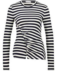 Rabanne - Rabanne Striped Asymmetric Button-Detail Top - Lyst