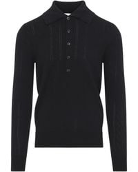 Dries Van Noten - Long Sleeve Knitted Polo Shirt - Lyst