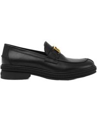 Versace - Logo-Engraved Loafers - Lyst