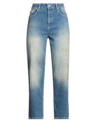 MAX&Co. - Vintage Distressed Cropped Denim Jeans - Lyst