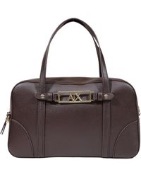 ARMANI EXCHANGE - Logo-Plaque Leather Tote Bag - Lyst