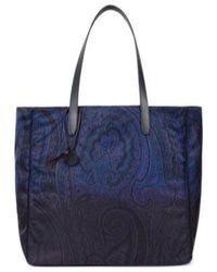 Etro - Unfold Me Nylon Tote Bag With Degradé Arnica Motif - Lyst