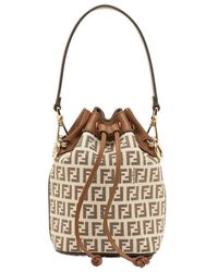 Fendi - Mon Tresor Ff Jacquard Drawstring Bucket Bag - Lyst