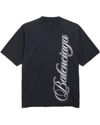 Balenciaga - Cursive Medium Fit T-Shirt - Lyst