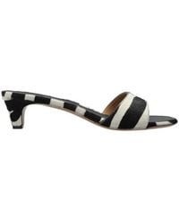 Ferragamo - Ferragamo Tatiana Printed Heeled Sandals - Lyst