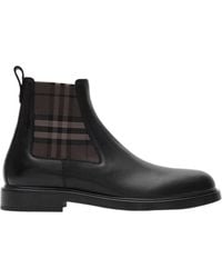 Burberry - Pembroke Checked Ankle Boots - Lyst