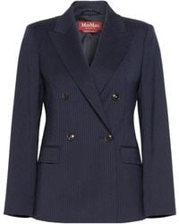 Max Mara - Studio Umico Double-Breasted Pinstriped Blazer - Lyst