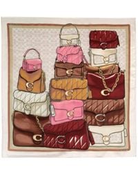 COACH - Printed Silk Scarf - Lyst