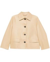 TOTEME - Button-Up Leather Jacket - Lyst