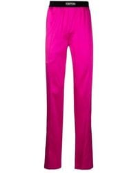 Tom Ford - Logo Waistband Satin Pajama Trousers - Lyst