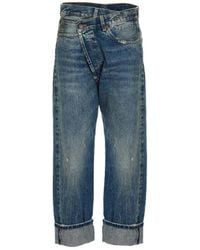 R13 - High Waisted Crossover Jeans - Lyst