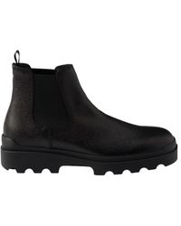 Prada - Stamped Leather Chelsea Boots - Lyst